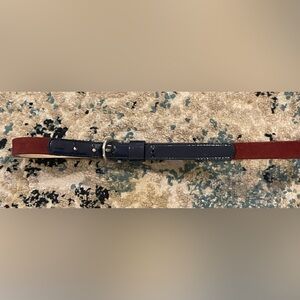 Live Love Loft *Great Cond* Blue and Red/Brown Leather Belt Sz. S